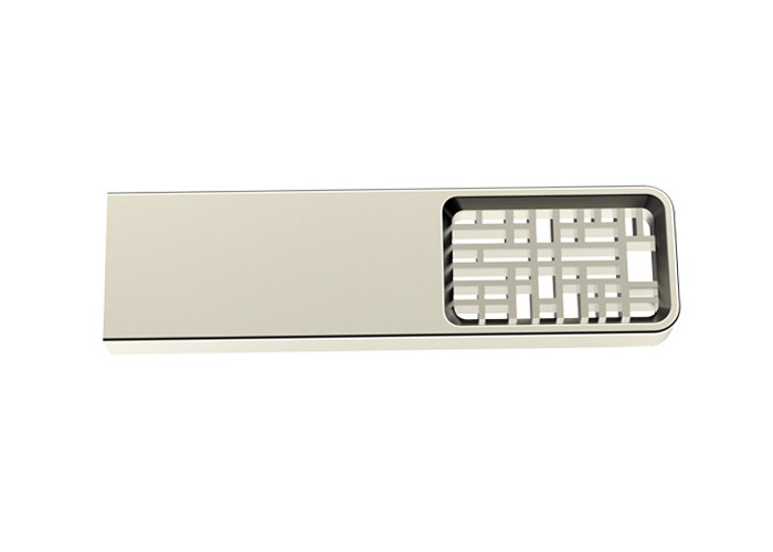 Silvery Slim Usb Drive , Metal Memory Stick With Full Color Printing Logo