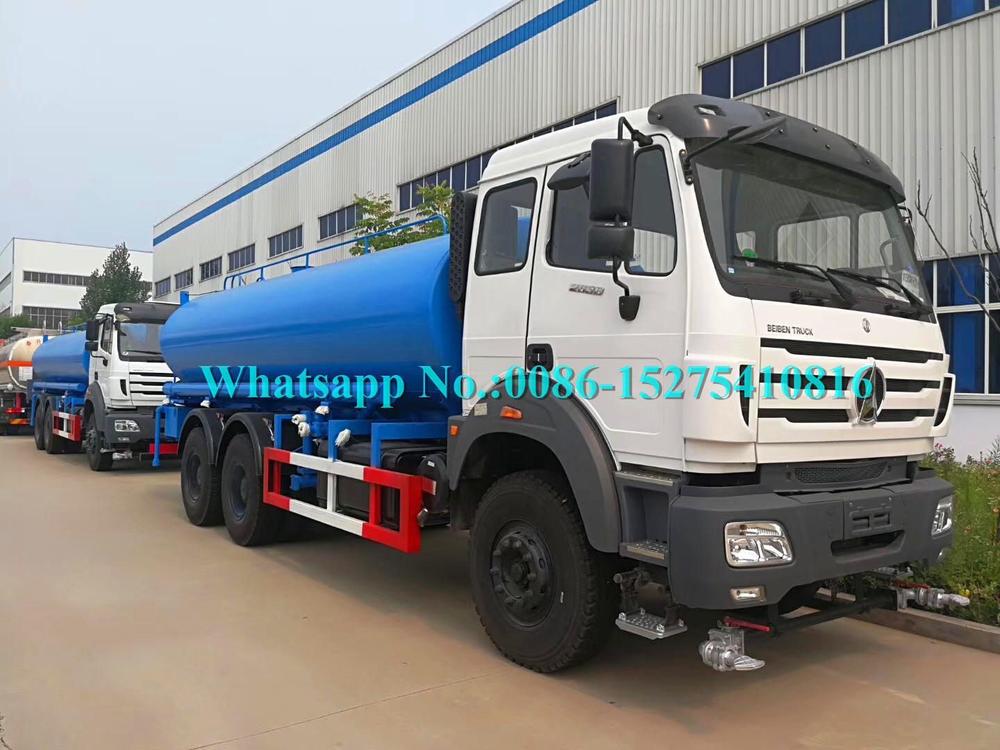 Beiben North Benz 6x6 Water Truck , 380hp Water Tanker Vehicle 18000 Liters 16000L