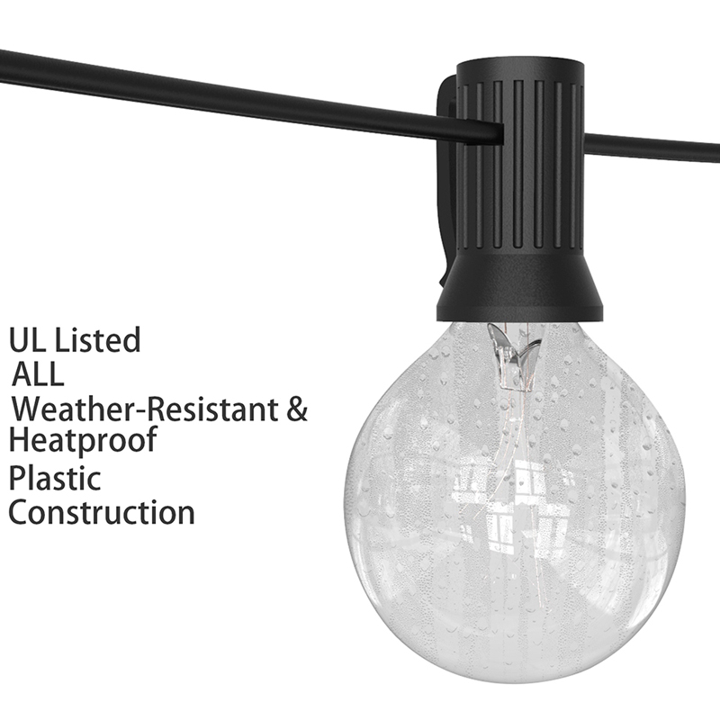 25FT Glass Bulbs LED Outdoor String Lights Retro Edison Filament Lamp Street Garden Patio Garland Holiday Lighting Decoration