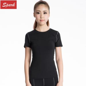 Wholesale Women fitness quick-drying short-sleeve plain tank top clothes T-shirt from china suppliers