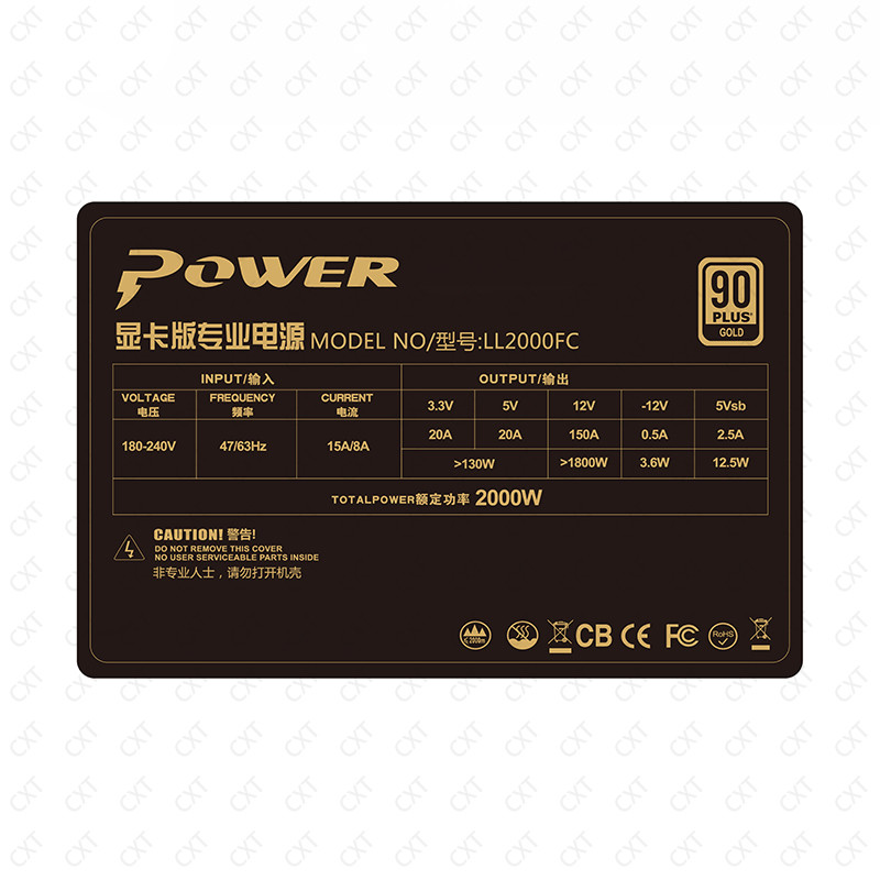 OEM 12v 2000w 24Pin Atx Dc Power Supply PSU For Graphics Cards