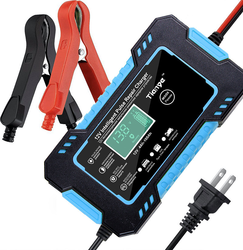 12V 24V AGM GEL Battery Intelligent Pulse Repair Charger Portable