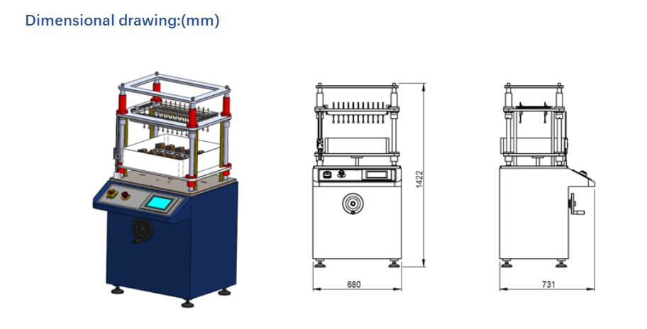 Volume W680x D7300 X H1300mm High-speed Button Testing Machine