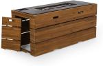 Wood Concrete 40000 Btu Propane Gas Fire Pit Rectangular Brazier For Outdoors