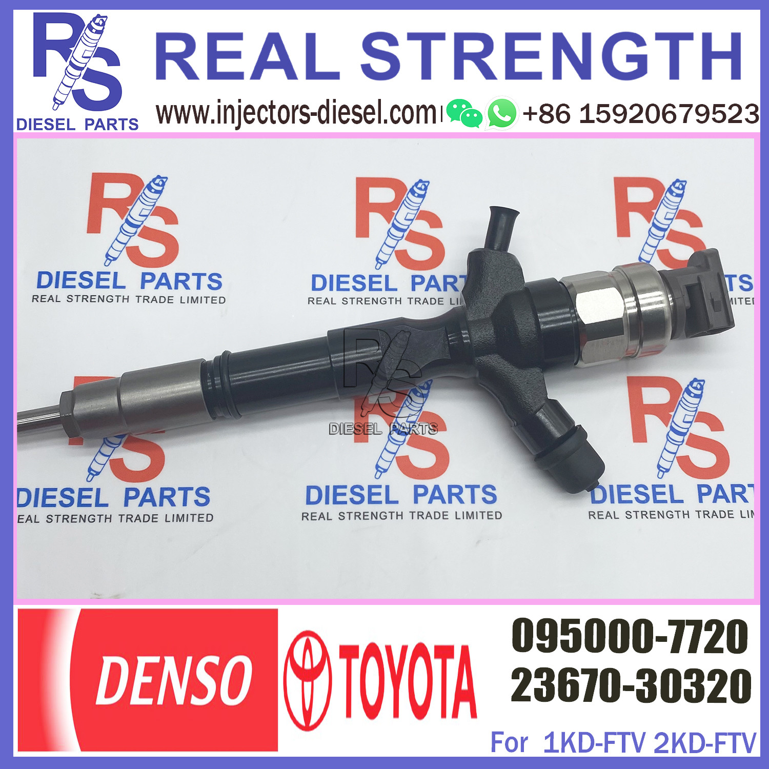common rail injector 23670-30320 095000-7720 injector for TOYOTA 1KD-FTV, D-4D injector nozzle 23670-30320 095000-7720