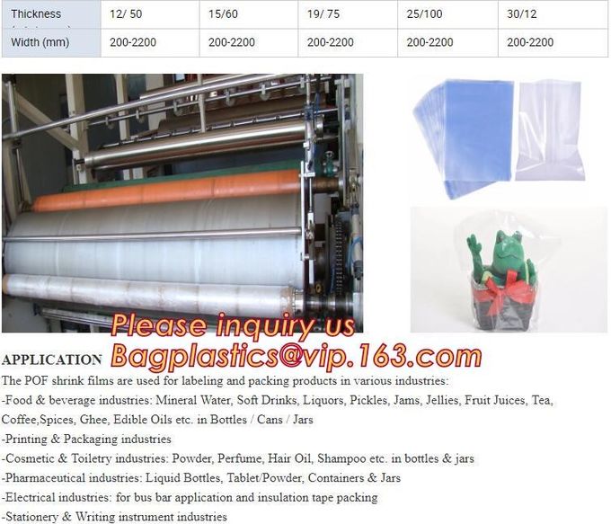 PE Shrink Film White 4m x 50m 210um,Automatic POF Film Heat Shrink Wrap,Food Grade POF shrinkable label Shrink Film pack 10