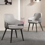 Hollowed Out Back Metal Restaurant Chair With Leather Upholstered