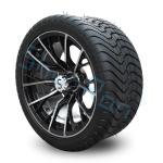 OEM/ODM Golf Cart Machined Golssy Black Rims with 14 inch Tires