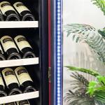 Sophisticated Design Lockable Red Solid Wood Wine Cooler Cabinet
