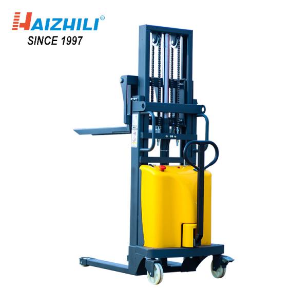 DC 12V / 1.6KW 2 Ton Manual Forklift , 3.5 Meter Semi Electric Double Mast