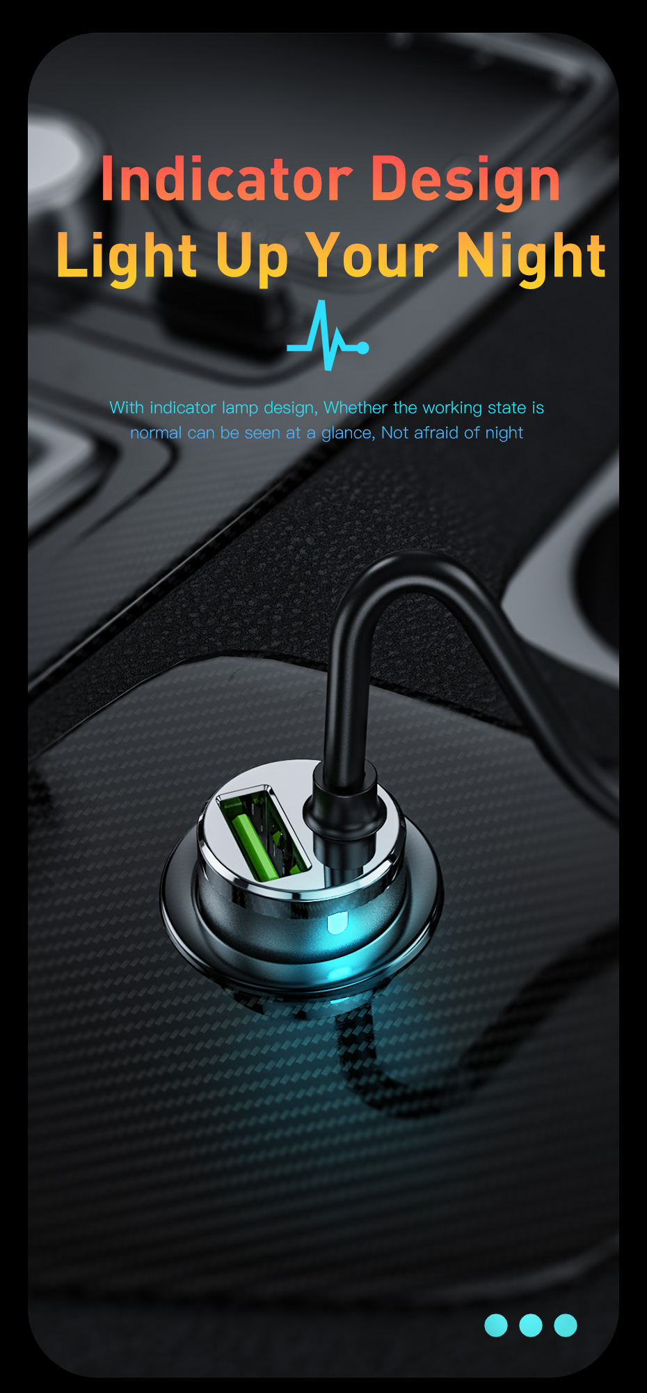 2 Port Car Chargers PD 20W Mini Power Supply Adapter With 1.5m Cable