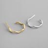 Buy cheap Lanciashow 925 Sterling Silver Gold Plated Hoop Earrings Semicircle Wavy Shape from wholesalers