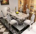 Modern Minimalist Stainless Steel Mesh Square Dining Room Table