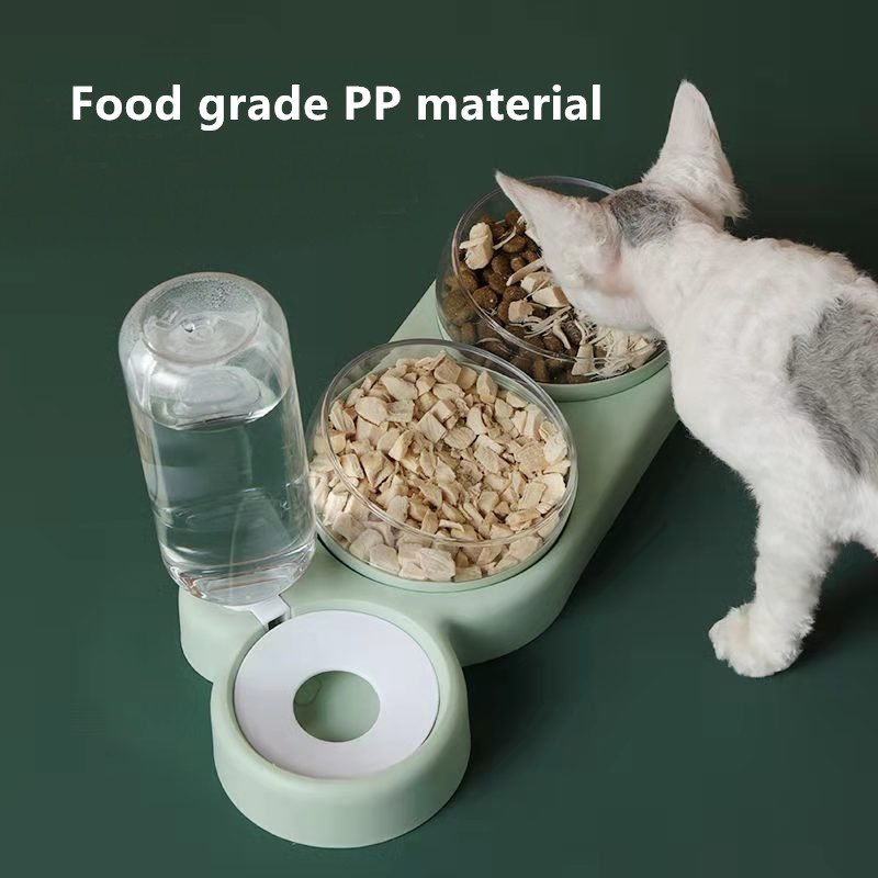 Anti Overturning Double Cat Water Bowl Automatic Water Storage For Protecting Cervical Spine