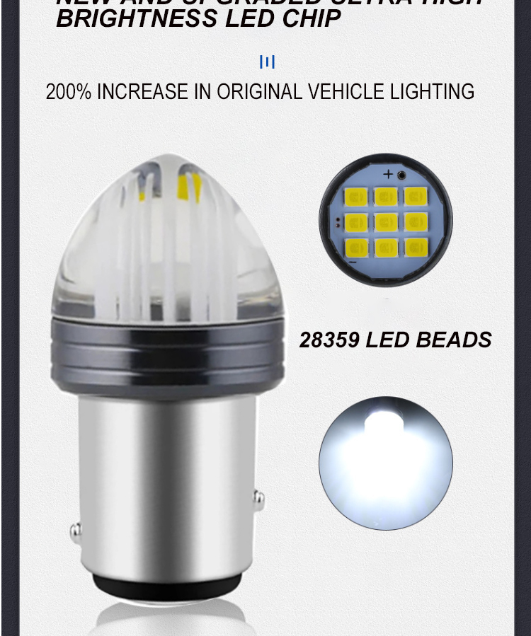 ODM 1157 Turn Signal Lights For Cars Interior 12V Bulb 1156