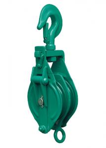 Wholesale Green Double Sheave Block Pulley / 10 Ton Snatch Block With Hook Drop Forged from china suppliers