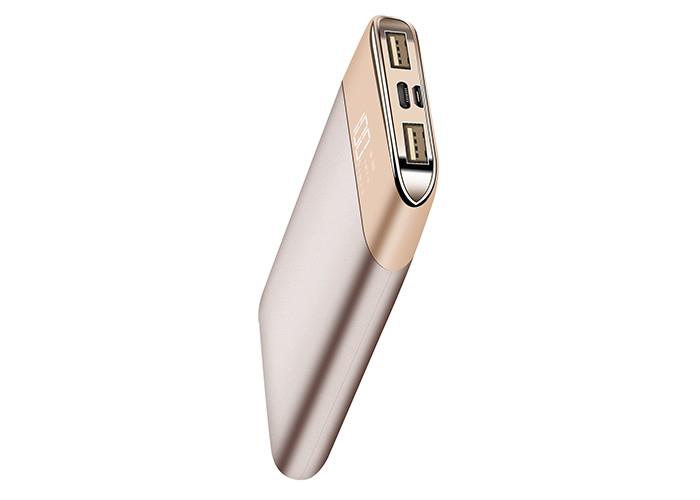 Polymer Plastic Power Bank 10000 Milliampere Battery Capacity With Double Usb Ports