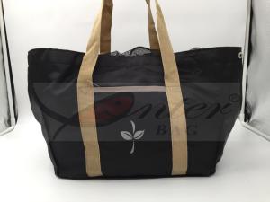 Wholesale Black 420D Polyester Reusable Folding Shopping Bags For Supermarket Shopping from china suppliers