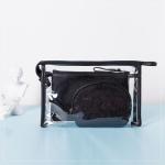 Zipper Transparent PVC Cosmetic Bag 3 Pieces Set