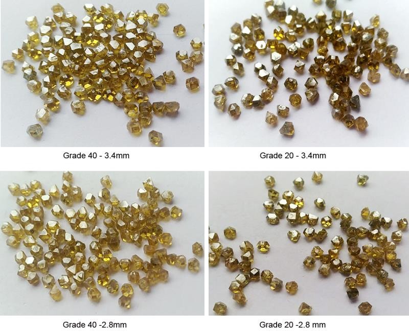 1mm - 4mm Synthetic Monocrystalline Diamond Rough Hpht Diamond Abrasives
