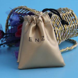 Wholesale Custom PU Leather Gift Pouch , Travel Drawstring Storage Jewelry Bag Durable from china suppliers