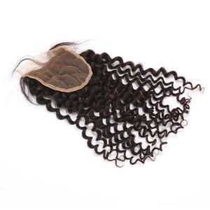 Wholesale Brazilian Virgin Hair Curly Texture Top Lace Closure 4&quot;x4&quot; Lace Size for Black Lady from china suppliers