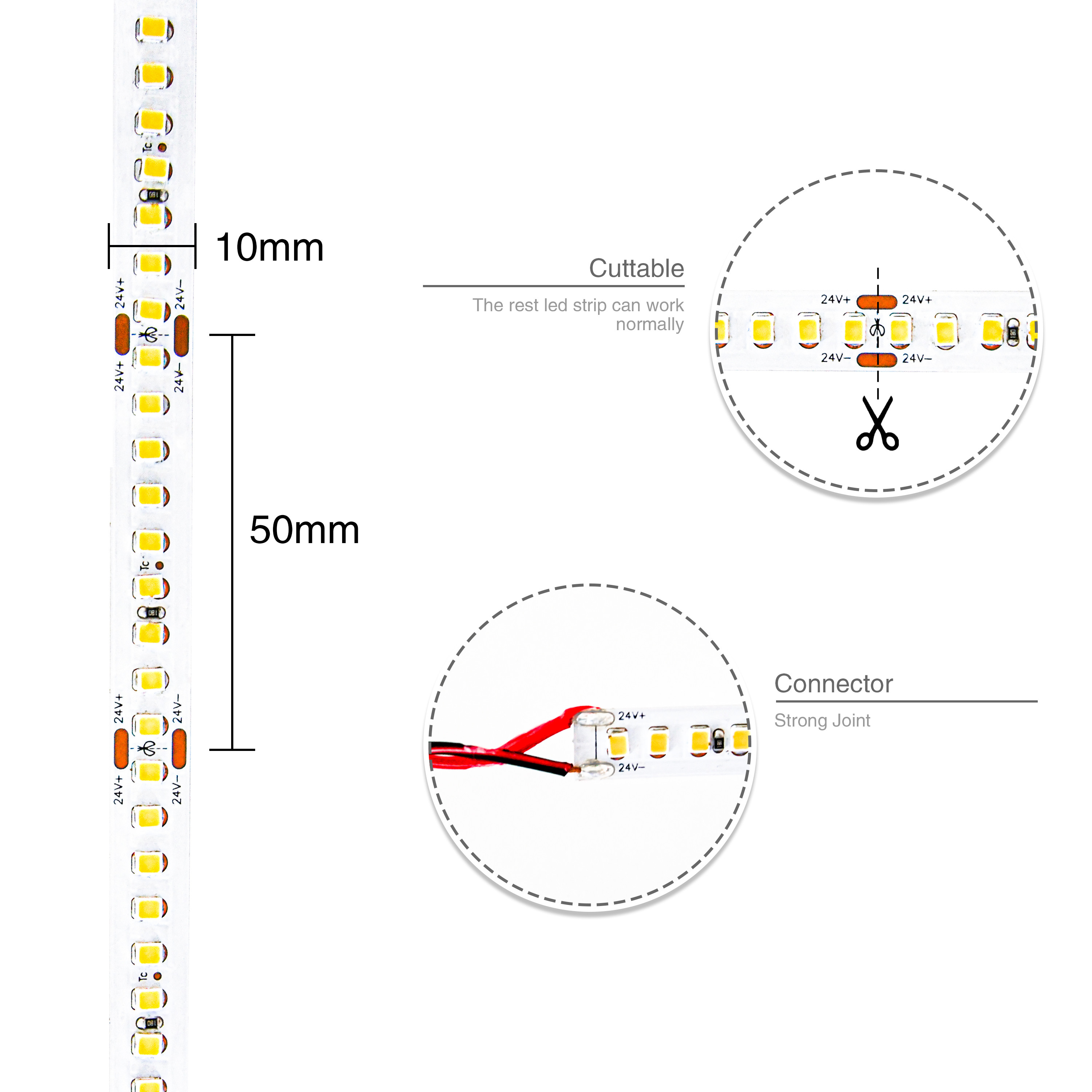 220lm/W 180leds DC24V High Efficiency Series Flexible Led Strip Light