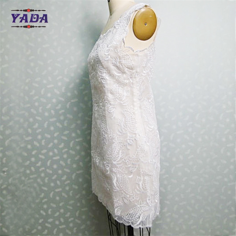 Ladies summer women sexy dresses ladies western designs with embroidery organza dress