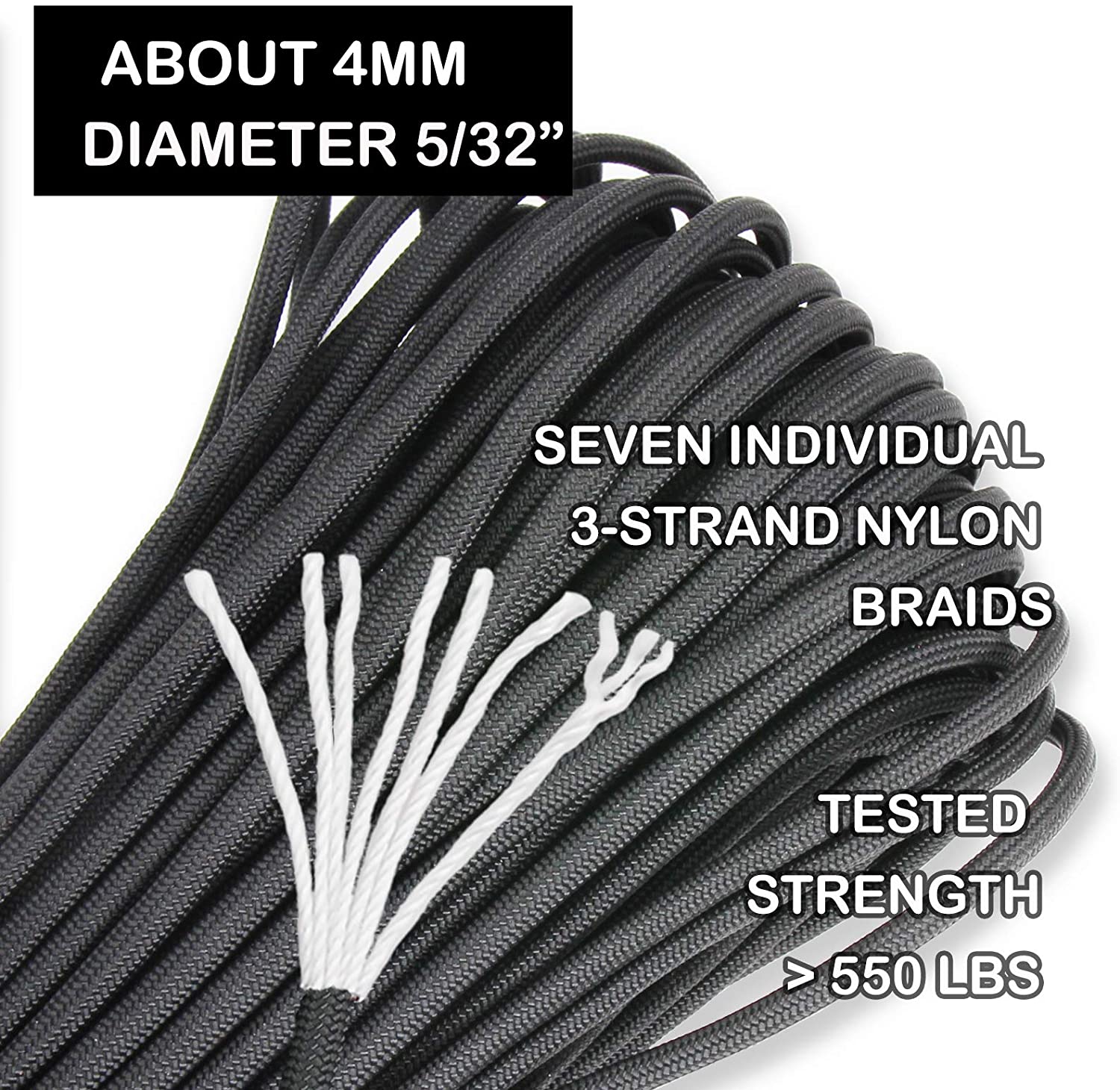 Outside 7 Strand Paracord 100ft Survival Gear Lanyards Bracelets