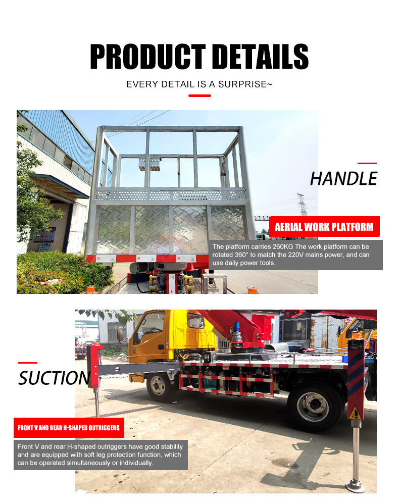 JAC Diesel Telescopic Boom Bucket Truck 22m Overhead working truck Euro 5