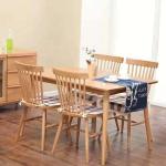 Stackable Cafeteria Antique Oak Dining Chairs With Leather Seat