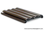 Wood Grain Aluminium Rolling Shutter Door Profiles Electrophoresis Champagne