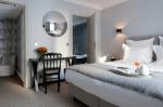 Congo hotel room furniture from China by Leather bed with wood side table and TV