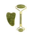 14×5CM Green 100% Real Genuine Jade Roller Gua Sha Set Eyes Face Slimming