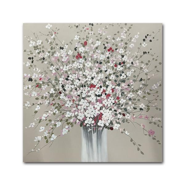 Modern Texture Hand Painted Oil Painting Colorful Flower Canvas Wall Art For