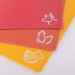 4 Set Houseware Plastic Products Flexible Cutting Board Mats With Food Icons