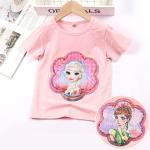 Kids Short Sleeved Cotton Sequins Summer Clothing Double Sided Color Changing