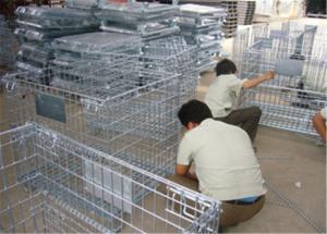 Wholesale Stackable Detachable wire mesh cages , metal storage cage container from china suppliers