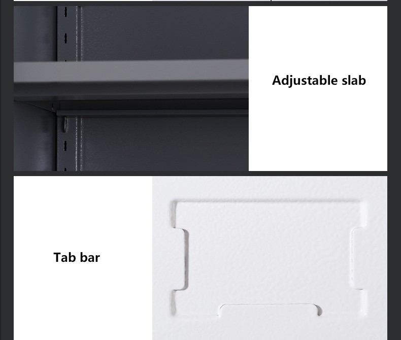 0.6mm 4 Doors Office Filing Cabinets With 2 Mid Drawers