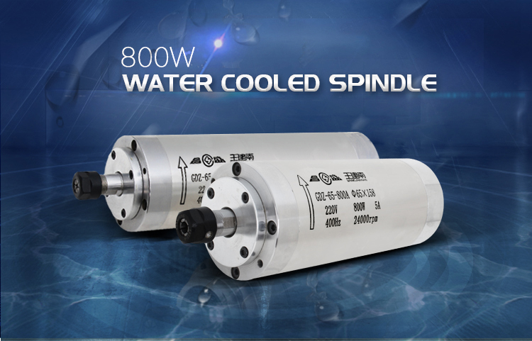 High Frequency Water Cooled Spindle Motor 0.8kW ER11 Collect 400HZ 24000rpm GDZ65-800