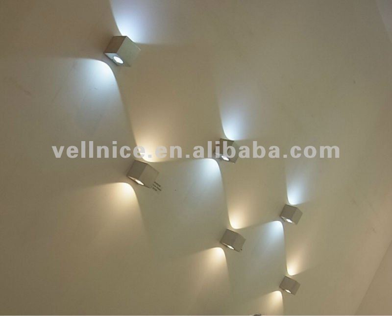 1W / 3W Square Indoor LED Wall Lights Down Cube Aluminum Material