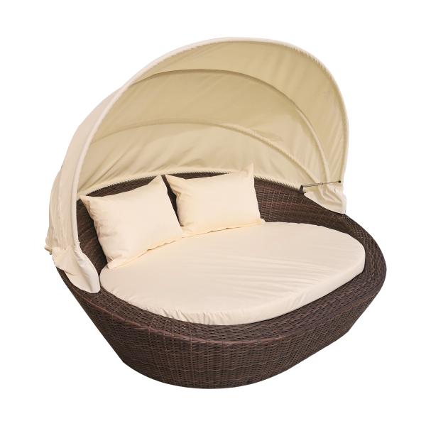 Balcony Rattan Lounge Daybed Sun Bed UV Resistance Courtyard Canopy Villa Patio