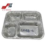 650ml 850ml 4 Compartment Aluminum Foil Container For Food Packing