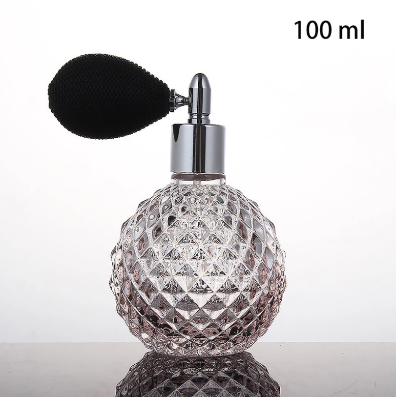 Glass Cosmetic Containers 100ml Vintage Style Air Bag Refillable Fine Spray Perfume Bottle