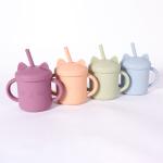 Food Grade Toddler Silicone Cup Eco Friendly Cat Kitten Animal Style
