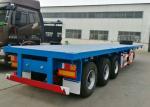 20ft 40ft Shipping Container Flatbed Trailer , Flatbed Container Truck 40 Ton
