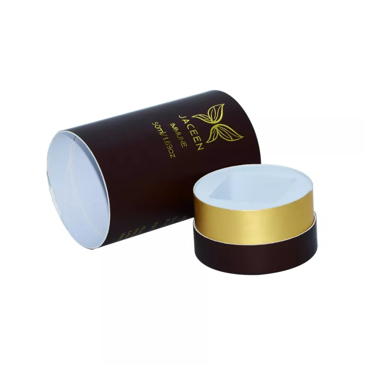 Rigid Cardboard Gold Stamping Perfume Paper Tube Box Custom Paper Packaging for Perfume