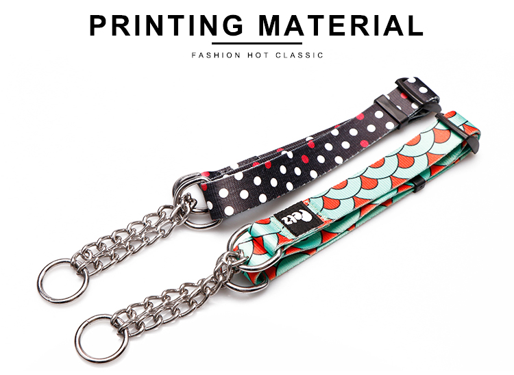 Polyester Personalized Pet Collars Adjustable Buckle Chain Pet Dog Collar
