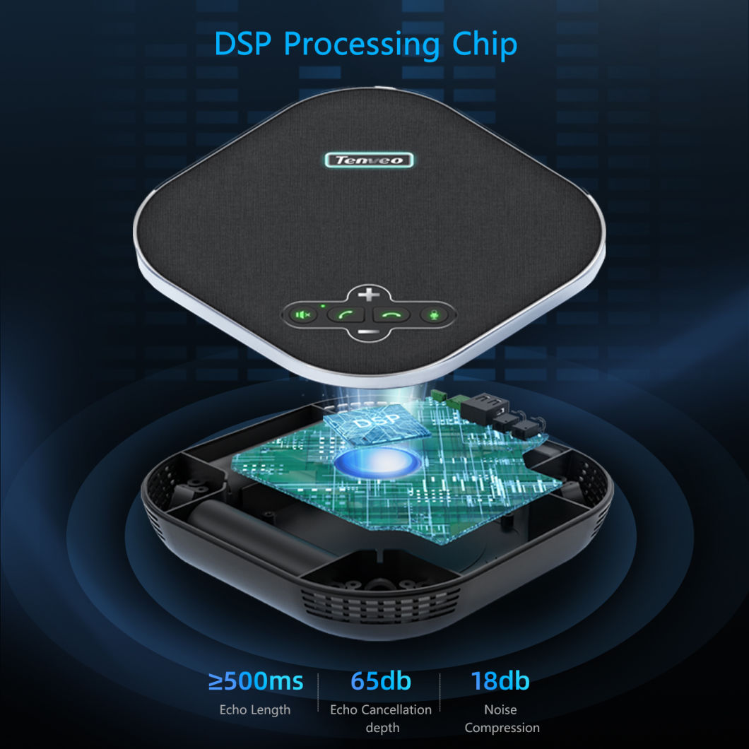 Na200ex USB Speakerphone Built-in 4 Mics Enhanced Voice Pickup Daisy Chain Conference Speaker for Midium and Large Meeting Room Compatible with Leading Platform