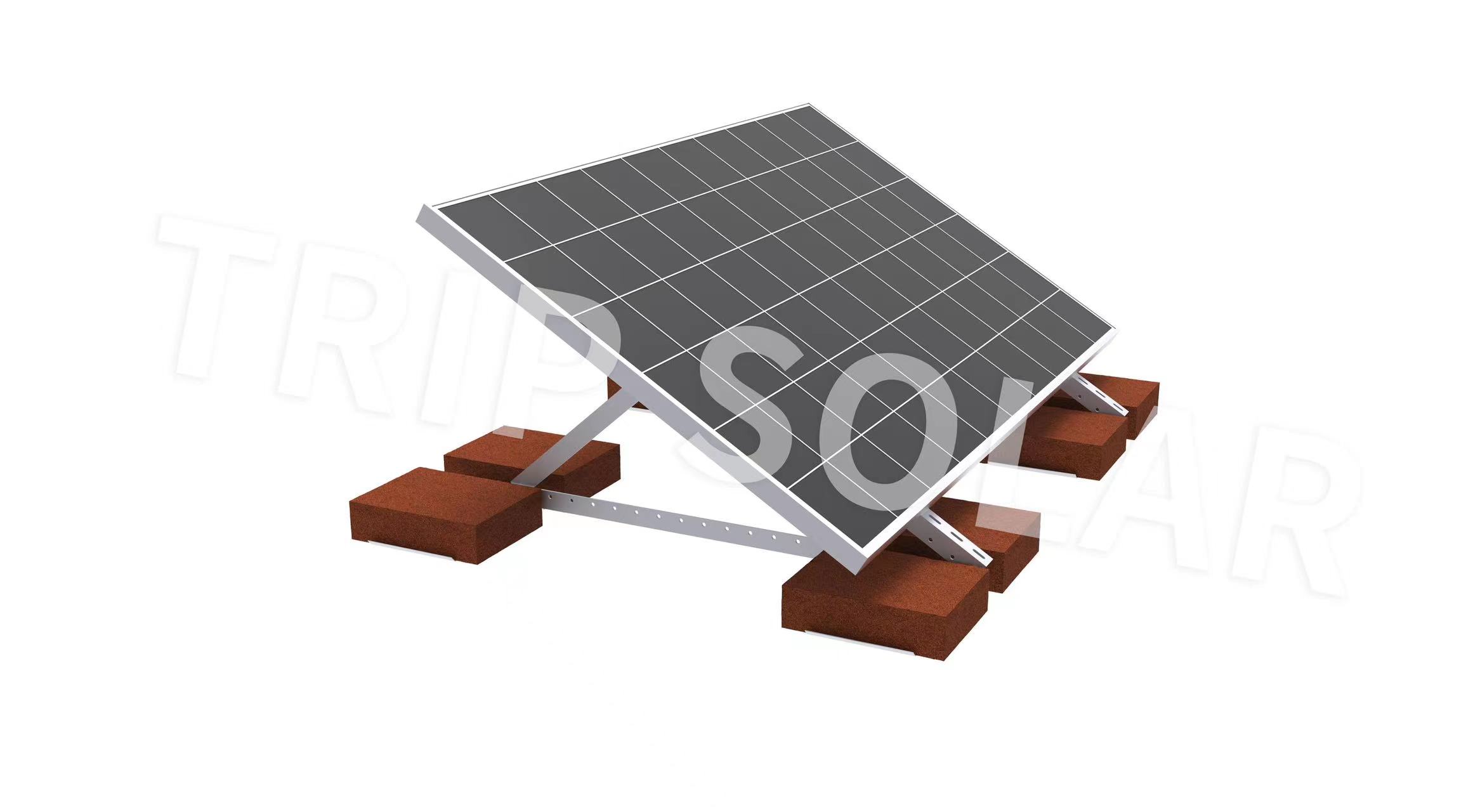 25-30 Years of Service Life Solar Railing Ballasted Roof Mounting System for Flat Roof